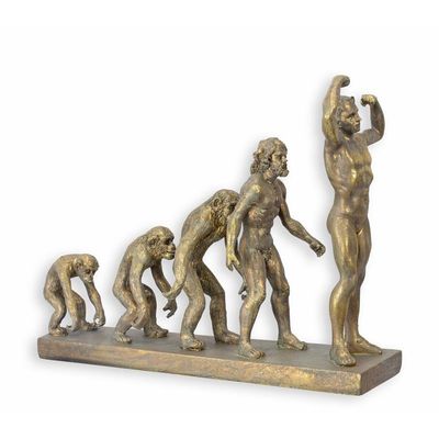 A RESIN FIGURINE OF THE EVOLUTION OF MAN