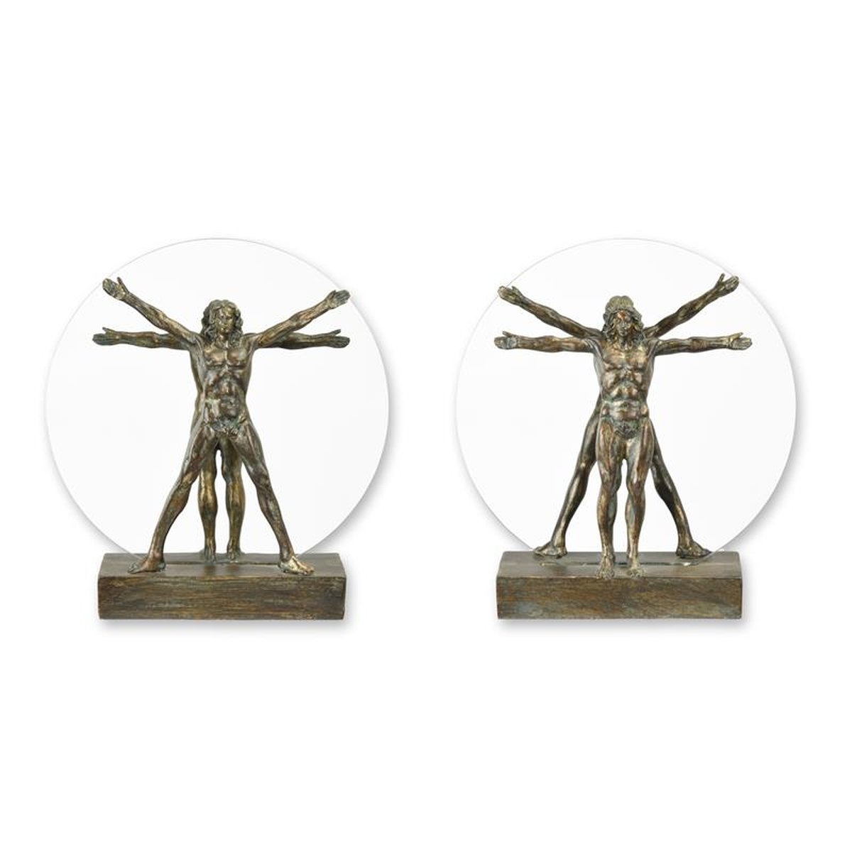 A RESIN FIGURINE OF THE VITRUVIAN MAN