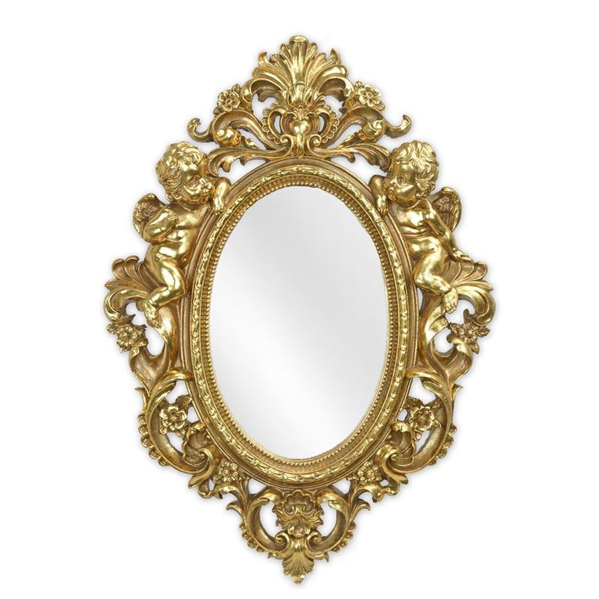A RESIN FRAMED GOLD MIRROR