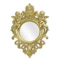 A RESIN FRAMED GOLD MIRROR