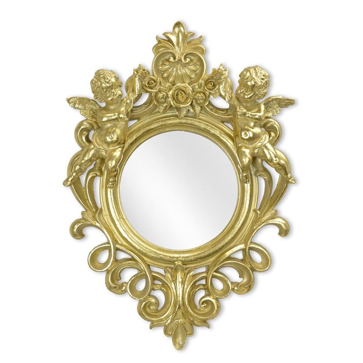 A RESIN FRAMED GOLD MIRROR
