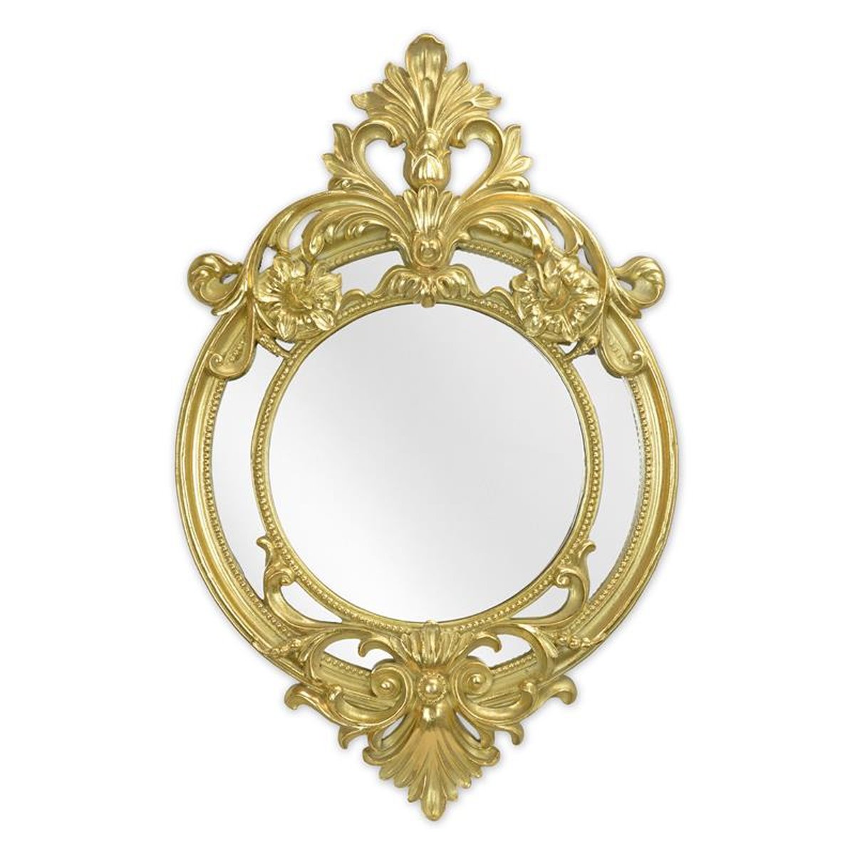 A RESIN FRAMED GOLD MIRROR