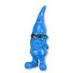 A RESIN GARDEN GNOME WITH SUNGLASSES - BLUE