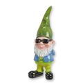 A RESIN GARDEN GNOME WITH SUNGLASSES - MULTI COLOR