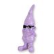 A RESIN GARDEN GNOME WITH SUNGLASSES - PURPLE
