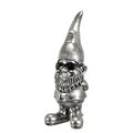 A RESIN GARDEN GNOME WITH SUNGLASSES - SILVER