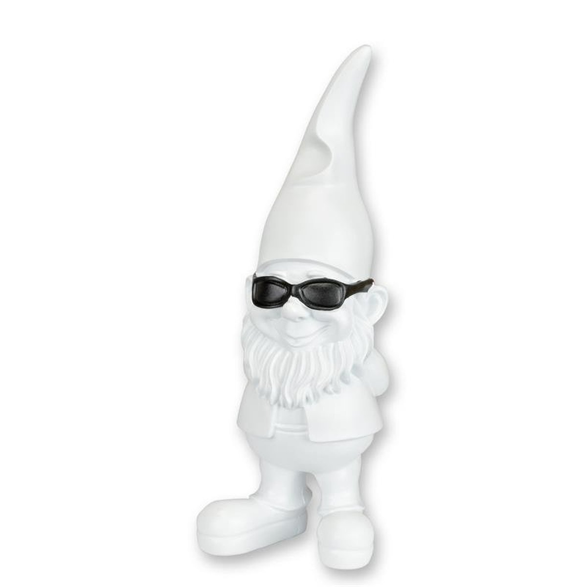 A Resin Garden Gnome with Sunglasses - White
