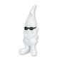 A RESIN GARDEN GNOME WITH SUNGLASSES - WHITE