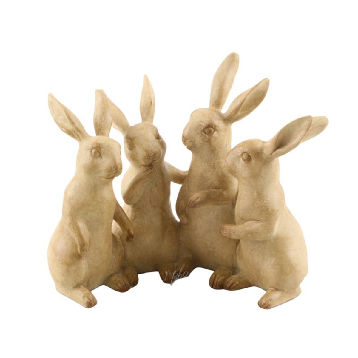 A RESIN GROUP OF 4 BUNNIES