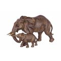A RESIN GROUP OF AN ELEPHANT WITH CALF