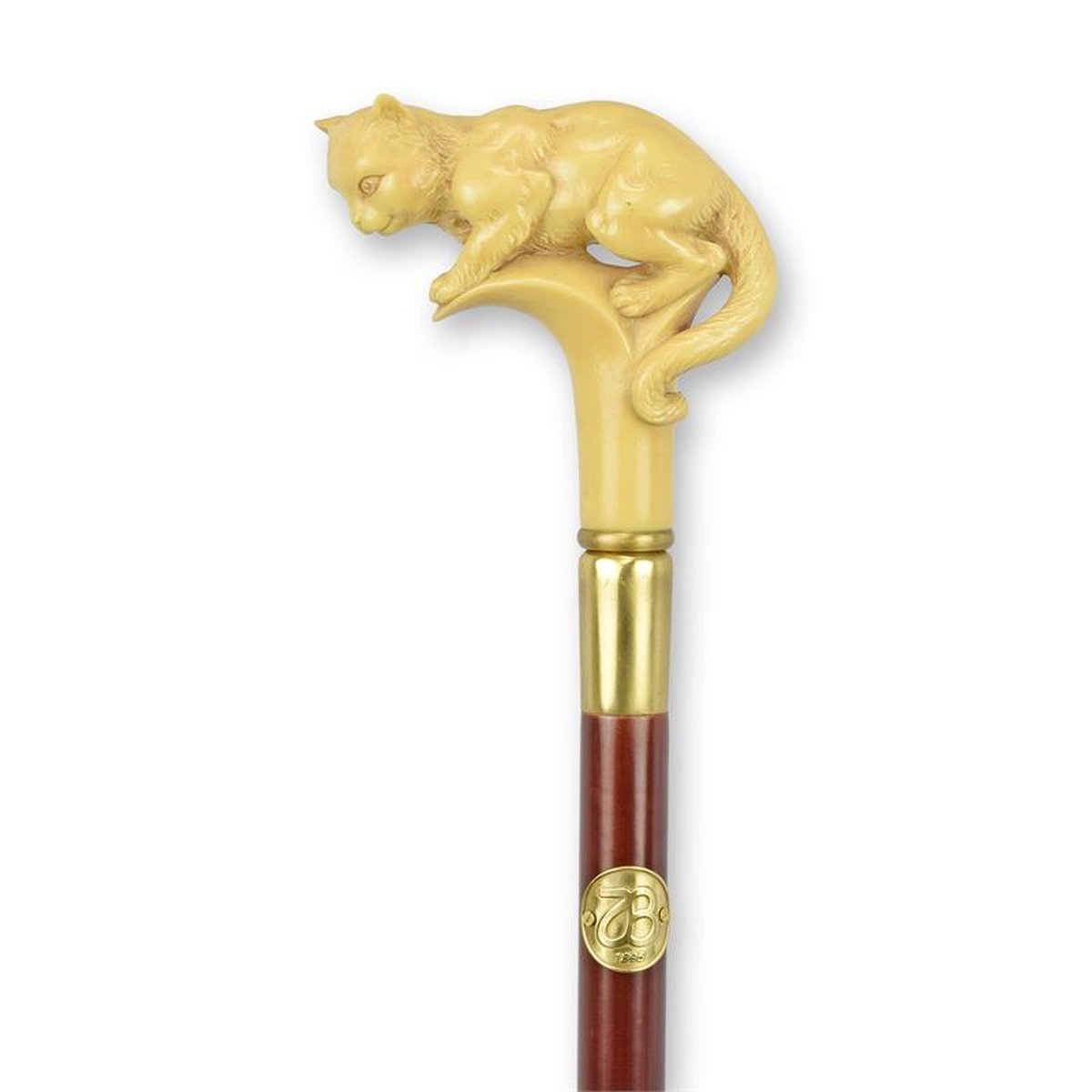 A RESIN-HANDLED WALKING STICK
