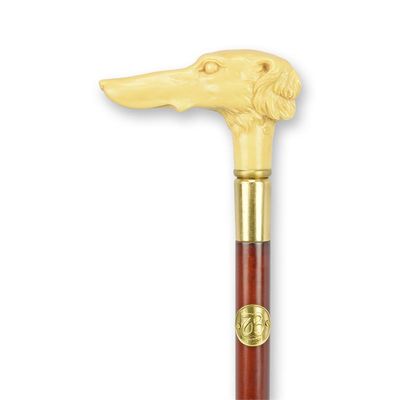 A RESIN-HANDLED WALKING STICK