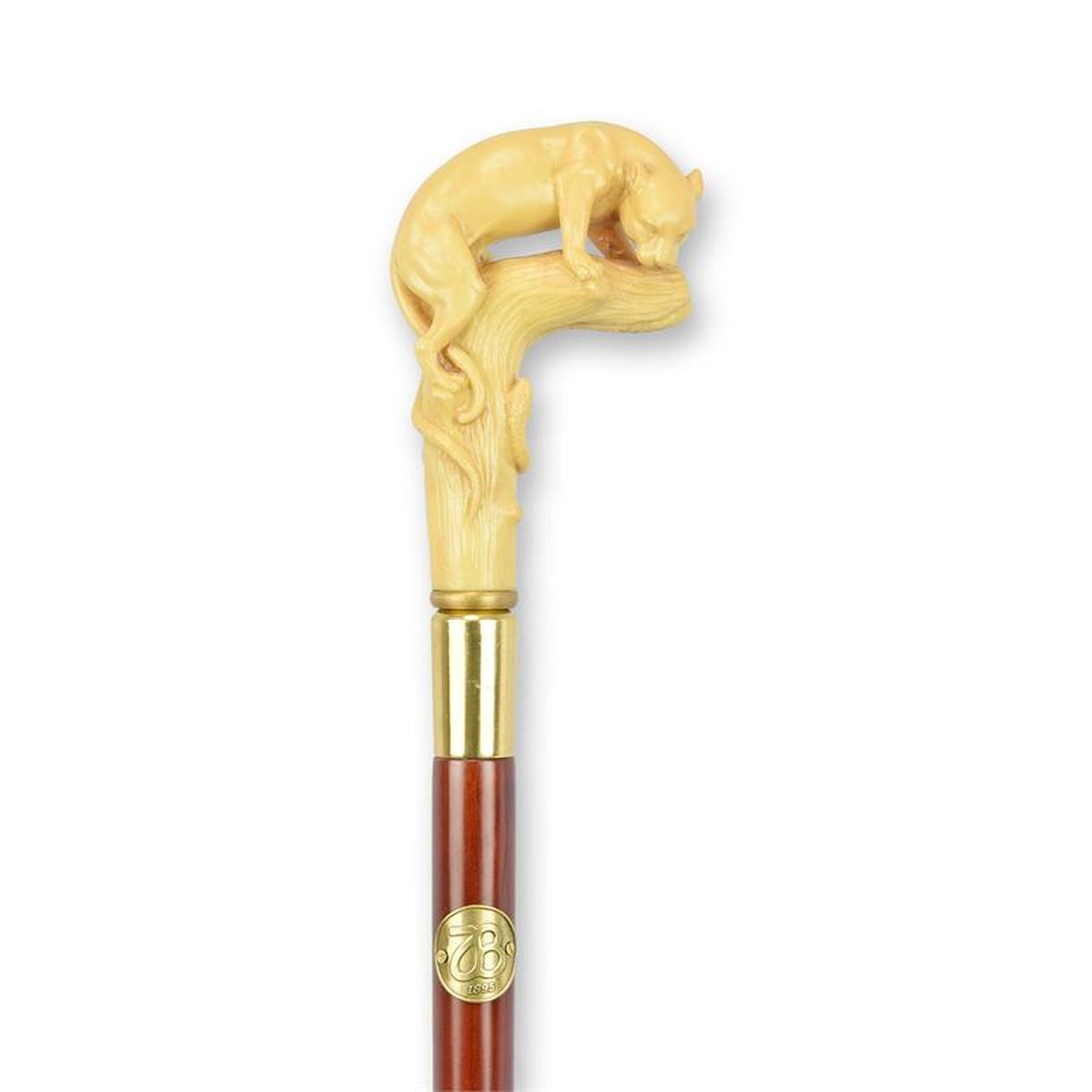 A RESIN-HANDLED WALKING STICK