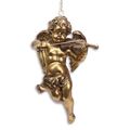 A RESIN HANGING GOLD ANGEL WITH VIOLIN