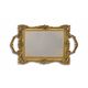 A RESIN MIRROR TRAY, ANTIQUE GOLD