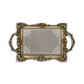 A RESIN MIRROR TRAY, ANTIQUE SILVER