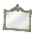 A RESIN OVERMANTEL MIRROR - SILVER