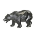 A RESIN POLYGONAL FIGURINE OF A BEAR, BLACK