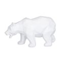 A RESIN POLYGONAL FIGURINE OF A BEAR, WHITE