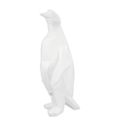 A RESIN POLYGONAL FIGURINE OF A PENGUIN, WHITE