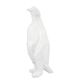 A RESIN POLYGONAL FIGURINE OF A PENGUIN, WHITE