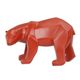 A RESIN POLYGONAL FIGURINE OF A POLAR BEAR, RED