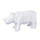 A RESIN POLYGONAL FIGURINE OF A RHINOCEROS, WHITE