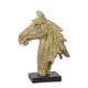 A RESIN SCULPTURE OF A HORSE HEAD