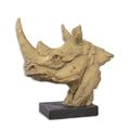 A RESIN SCULPTURE OF A RHINOCEROS HEAD