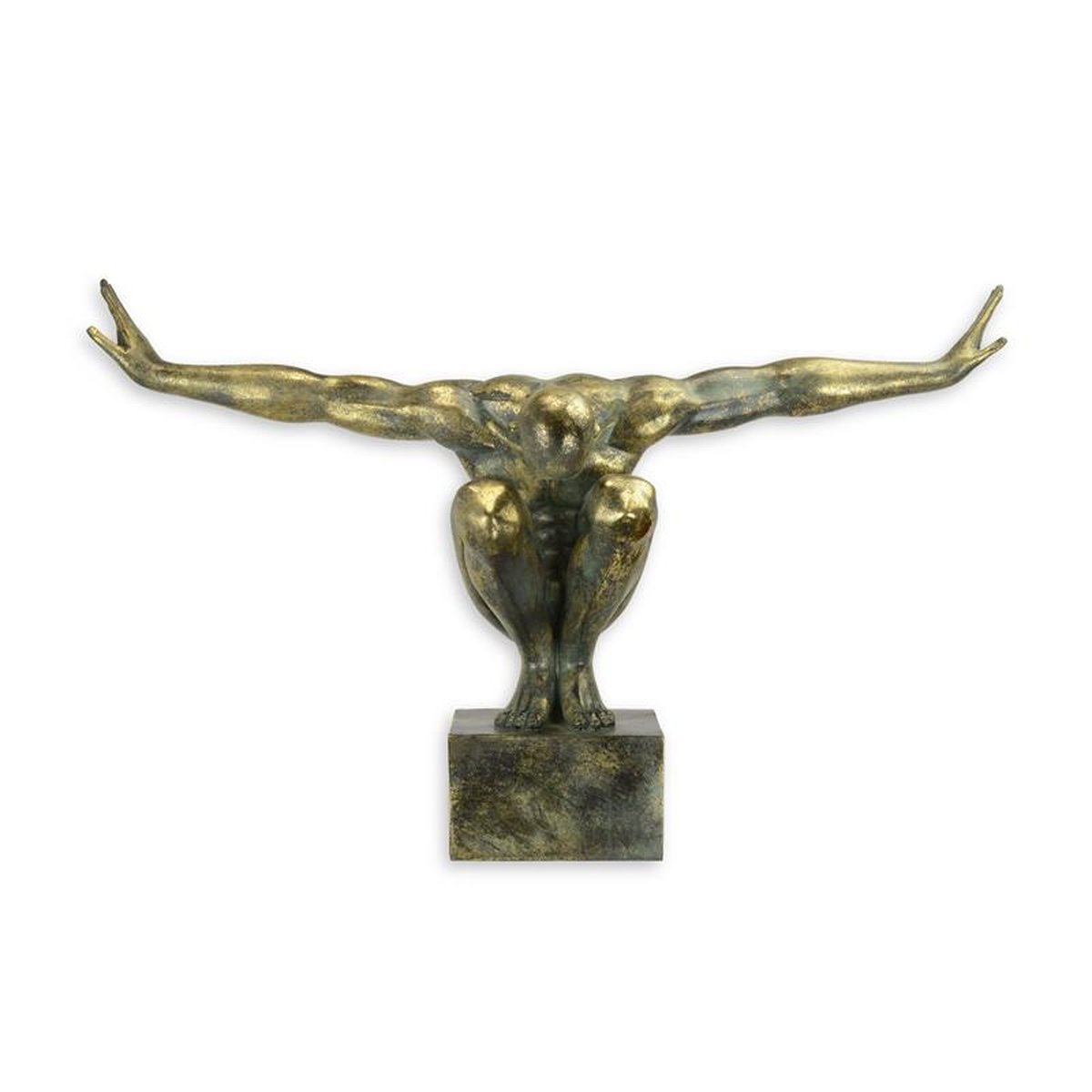 A RESIN SCULPTURE OF THE OLYMPIAN MAN