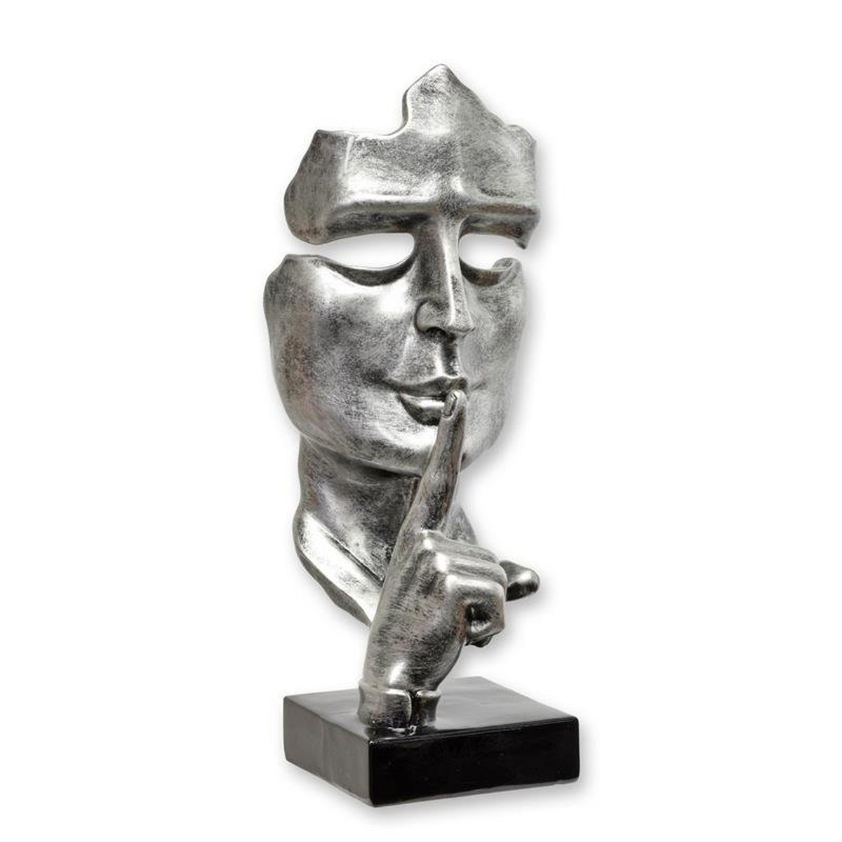 A Resin Speak No Evil" Mask - Antique Silver"