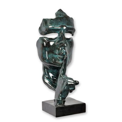 A RESIN SPEAK NO EVIL" MASK - BLACK GREEN"