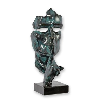 A RESIN SPEAK NO EVIL" MASK - BLACK GREEN"