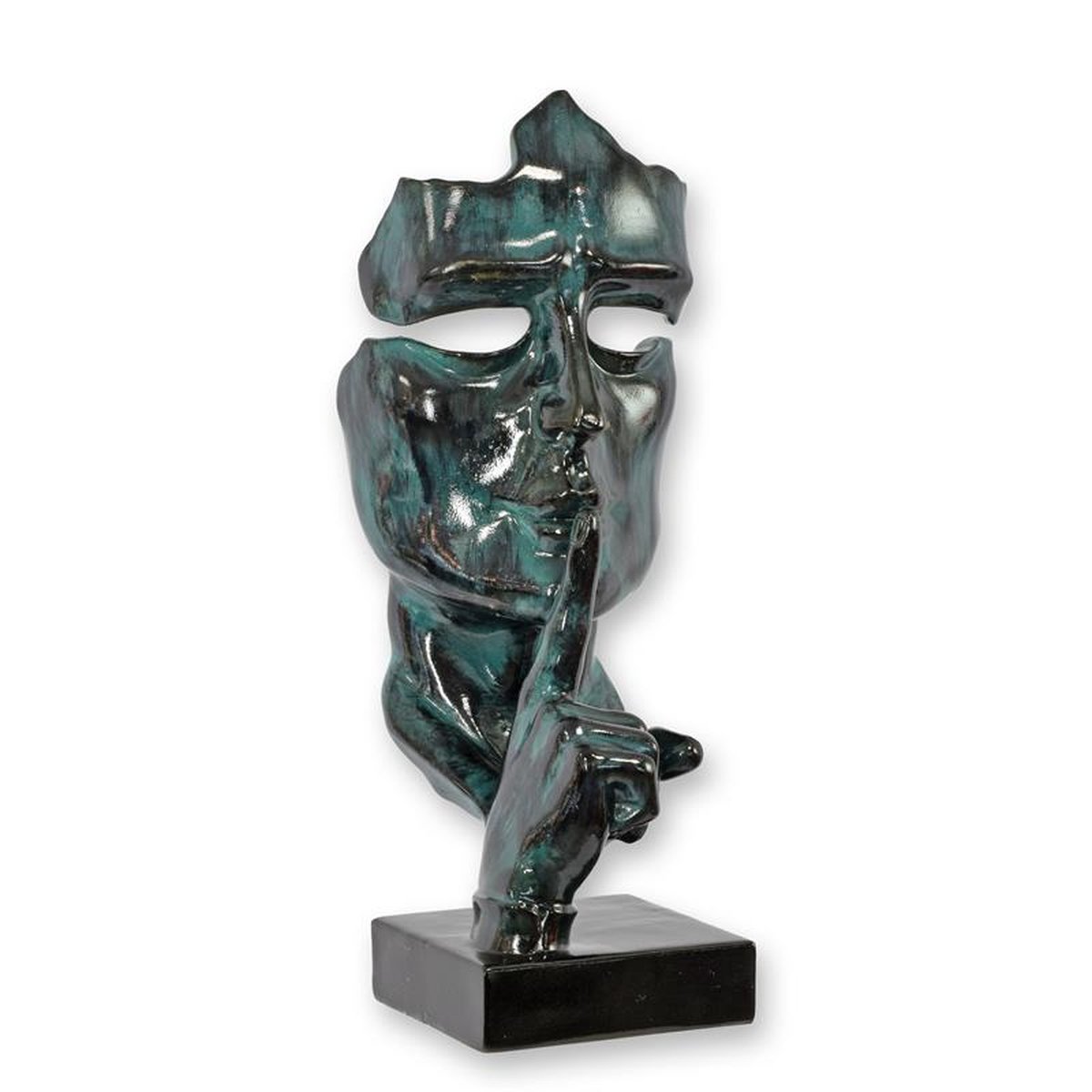 A RESIN SPEAK NO EVIL" MASK - BLACK GREEN"