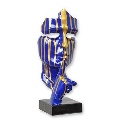 A RESIN SPEAK NO EVIL" MASK - DRIP BLUE"