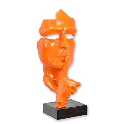 A RESIN SPEAK NO EVIL" MASK - ORANGE"