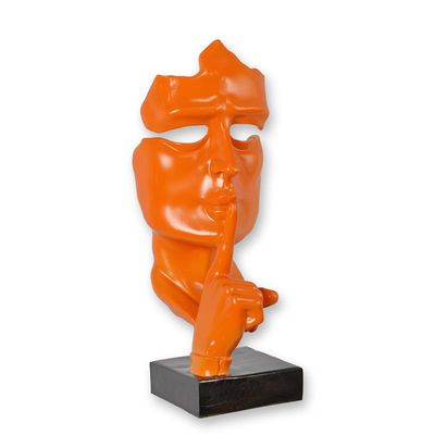 A RESIN SPEAK NO EVIL" MASK - ORANGE"