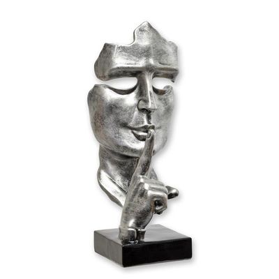 A RESIN SPEAK NO EVIL" MASK - SILVER"