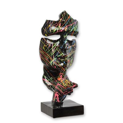 A RESIN SPEAK NO EVIL" MASK - SPLASH BLACK"