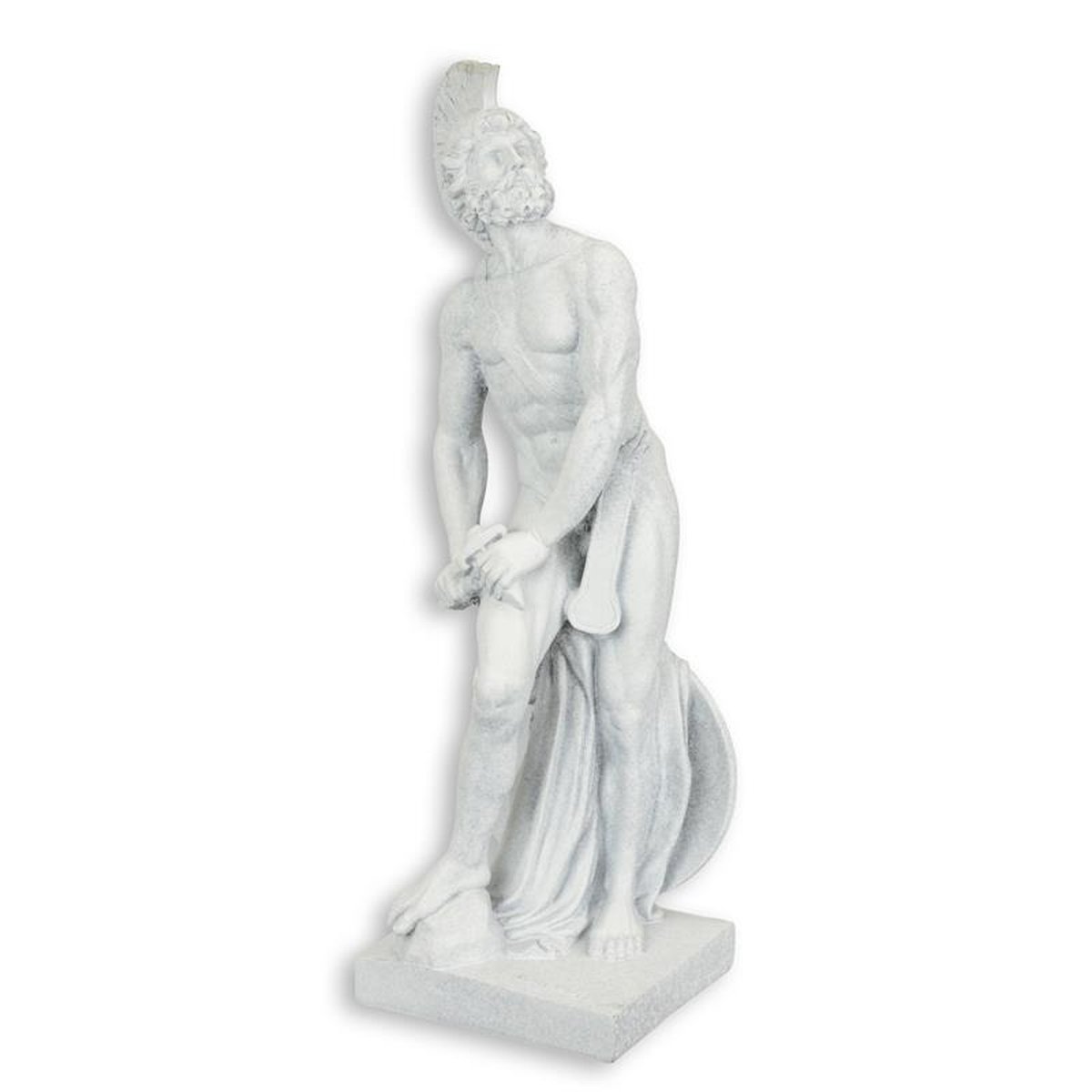 A RESIN STATUE OF A SPARTAN SOLDIER