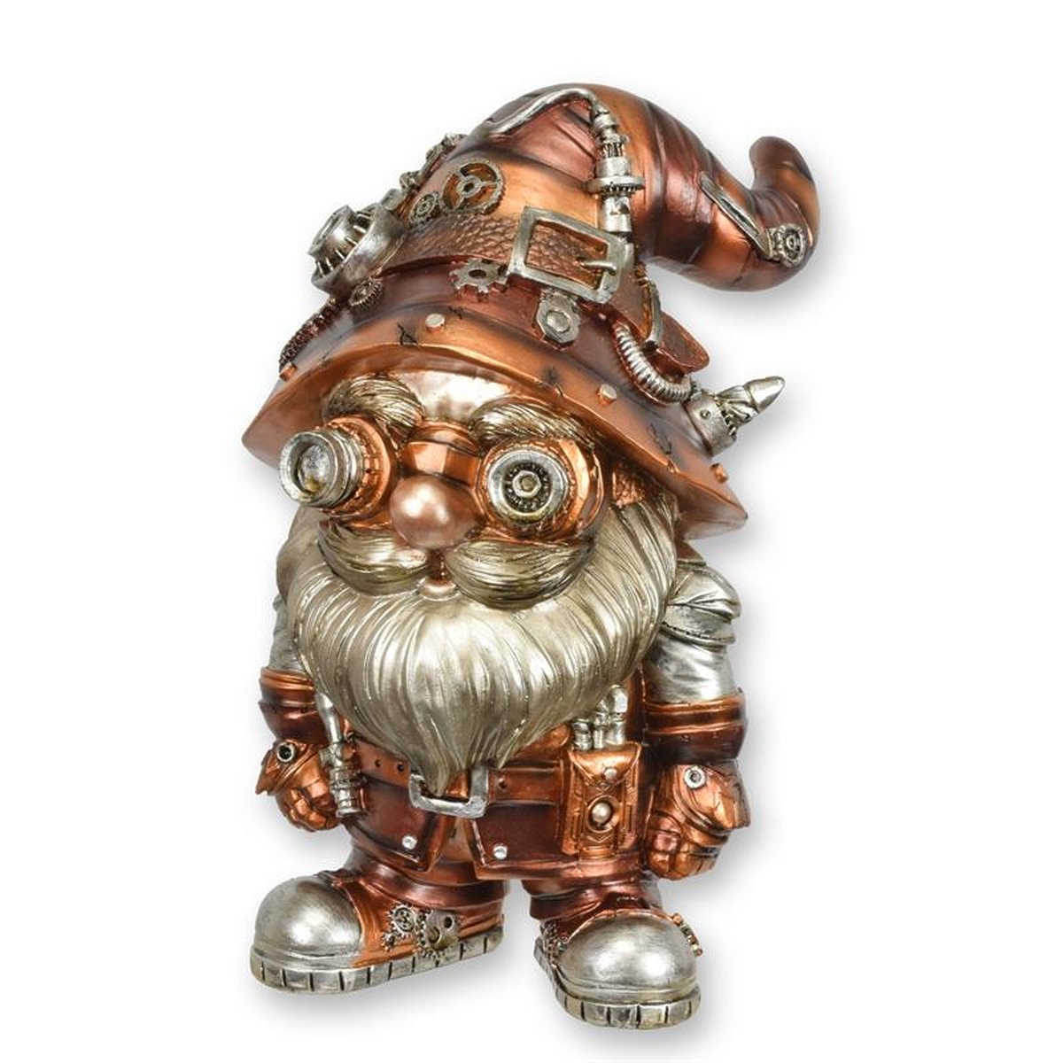 A RESIN STEAMPUNK FIGURINE OF A GNOME