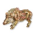 A RESIN STEAMPUNK FIGURINE OF A WILD BOAR