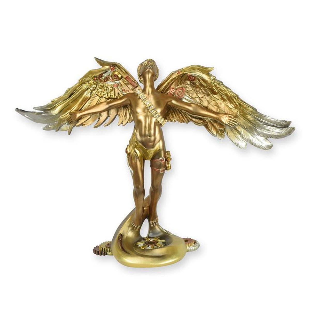 A RESIN STEAMPUNK FIGURINE OF ICARUS