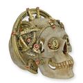 A RESIN STEAMPUNK SKULL
