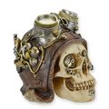 A RESIN STEAMPUNK SKULL
