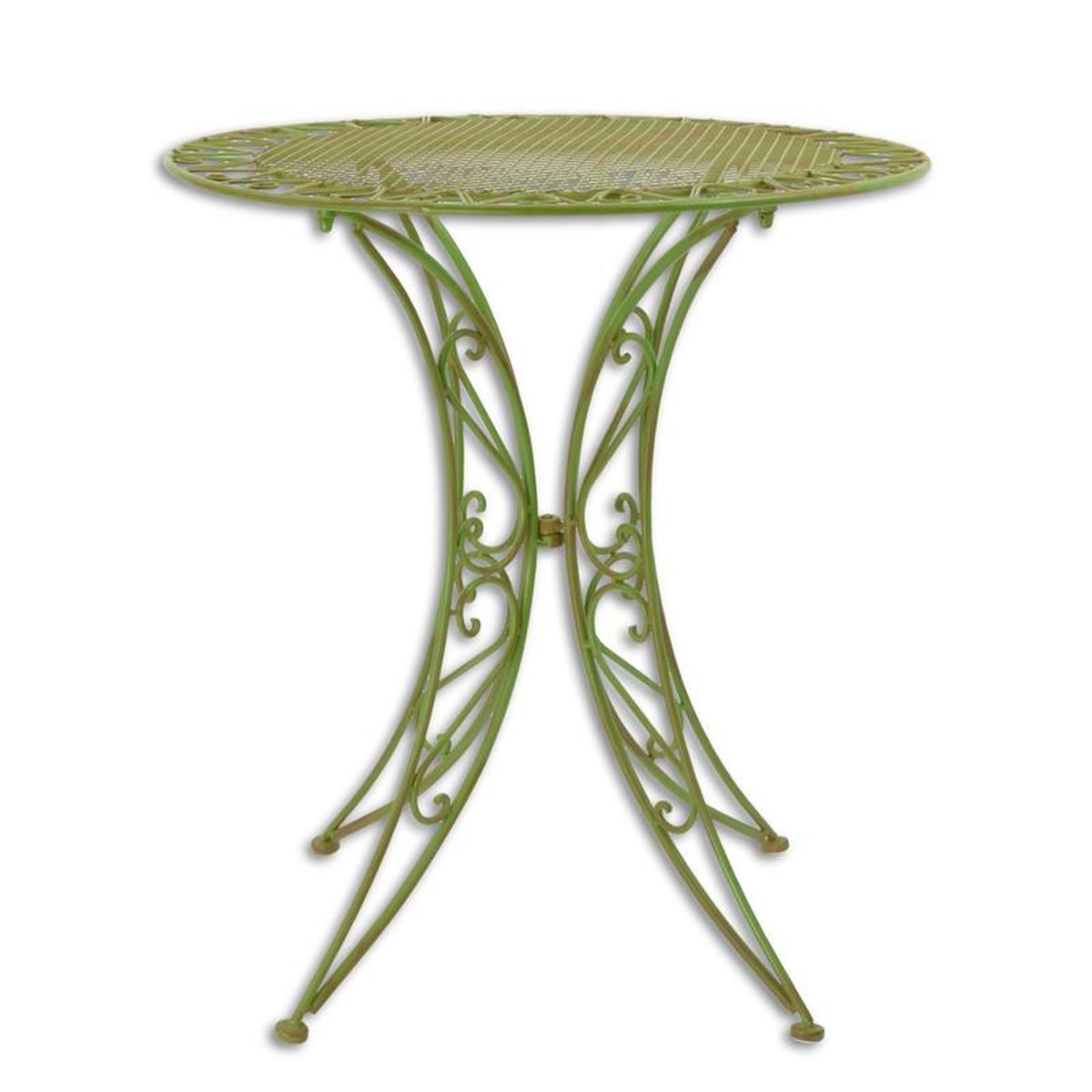 A ROUND IRON TABLE - GREEN