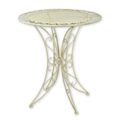 A ROUND IRON TABLE - WHITE