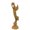 A RUSTY CAST IRON ANGEL CANDLESTAND