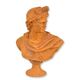 A RUSTY CAST IRON BUST OF CEASAR