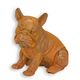 A RUSTY CAST IRON FIGURINE OF A BULLDOG
